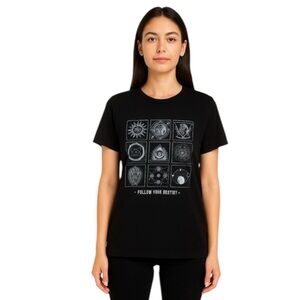 Follow Your Destiny Black Graphic Shirt